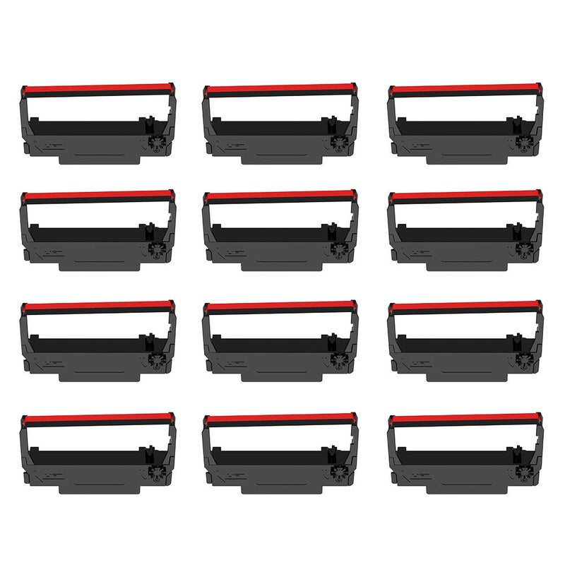 Bigger 12-Pack ERC30 ERC-30 ERC 30 34 38 B/R Compatible Cash Register Ink Ribbon Used for ERC38 NK506 TM-U220 M188B, BTP-M300, GRC-220BR SBR-275 (Black and Red) - Image 1